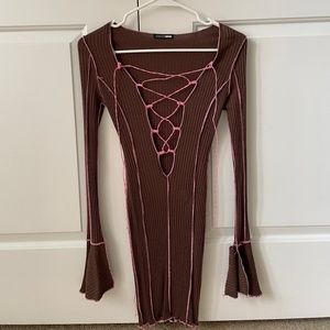 FashionNova Brown/Pink Dress